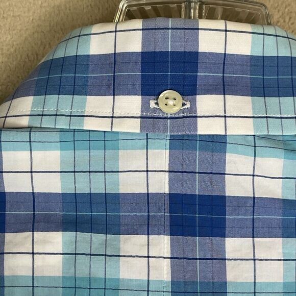 Gitman Bros Shirt Mens Medium Blue Plaid Button Down Designer Preppy Lightweight - Picture 10 of 12
